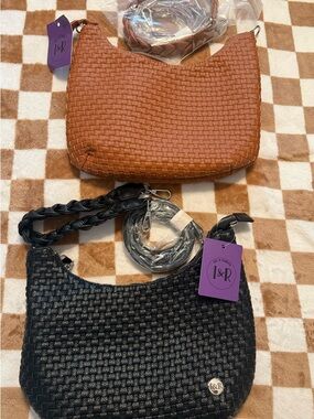 Woven Hobo Bag - Black / Brown